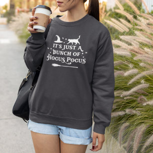 Sudadera Brujería Gato Bruja Gris Oscuro Mujer Halloween