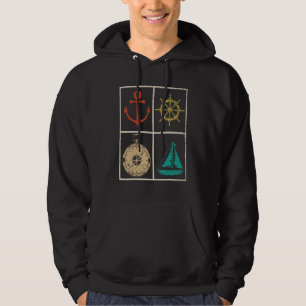 Sudadera Brújula de barco de vela pop Sailor Ancla Náutica 