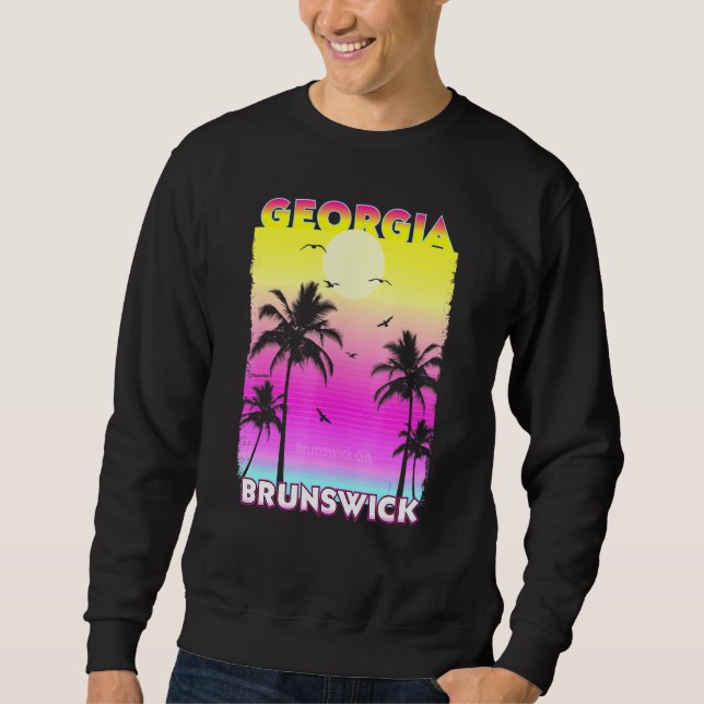 Sudadera Brunswick Georgia Ga Summer Vintage Sunset (Anverso)