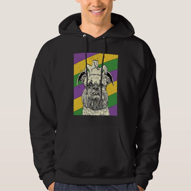 Sudadera Bruselas Griffon Jester Mardi Gras Perro Mamá o Pa (Anverso)