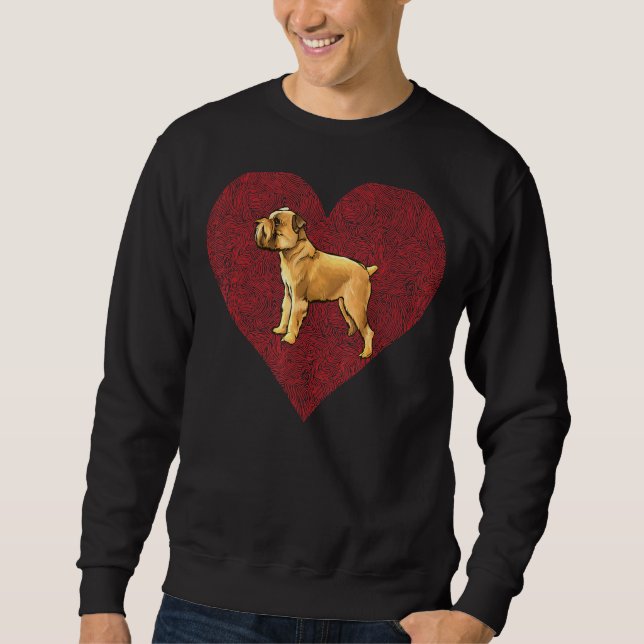 Sudadera Brussels Griffon Día de San Valentín Perro Amor Hu (Anverso)