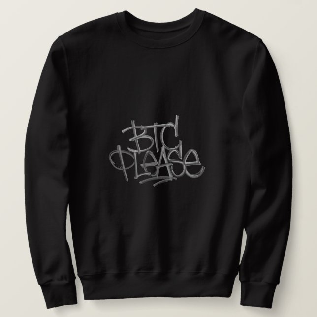 Sudadera "BTC Please" (Negro) (Anverso del diseño)