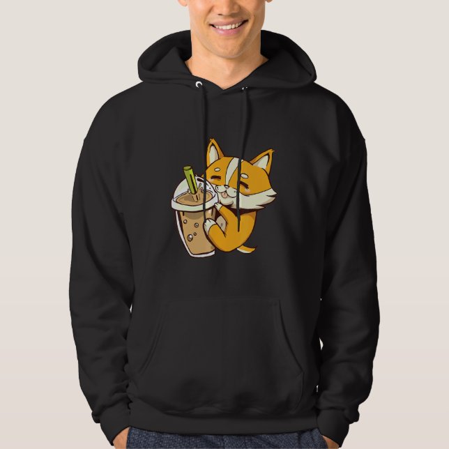Sudadera Bubble Tea Corgi Dog Puppy Boba Tea Sweet Drinks (Anverso)