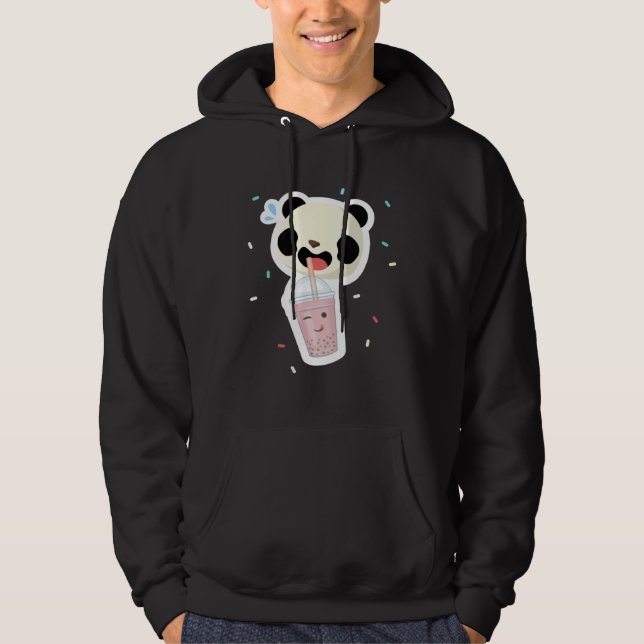 Sudadera Bubble Tea Panda Boba Tea  Cute Animal Ice Cream T (Anverso)