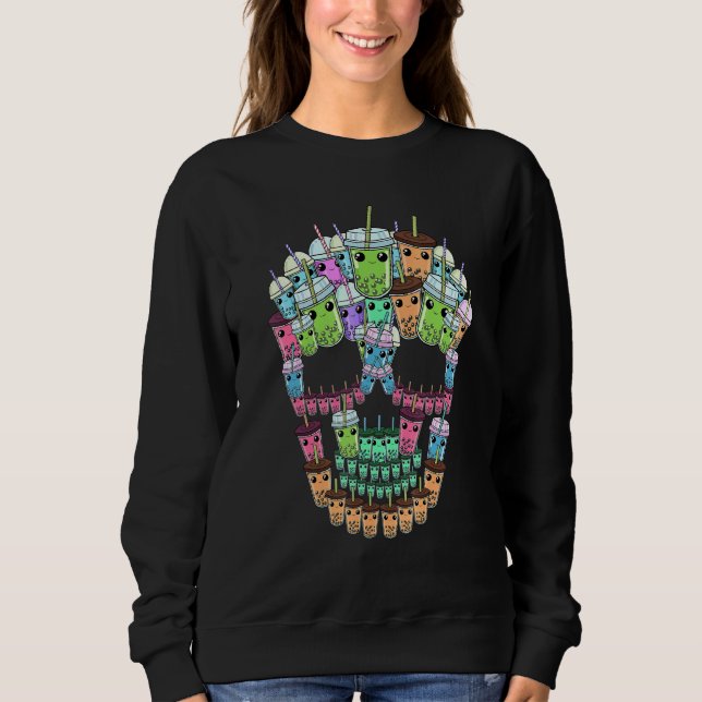 Sudadera Bubble Tea Skull Men Boba Tea Women Bubble Tea (Anverso)
