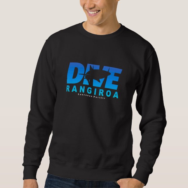 Sudadera Bucear Rangiroa Con Scuba De Tiburón Buceando En R (Anverso)