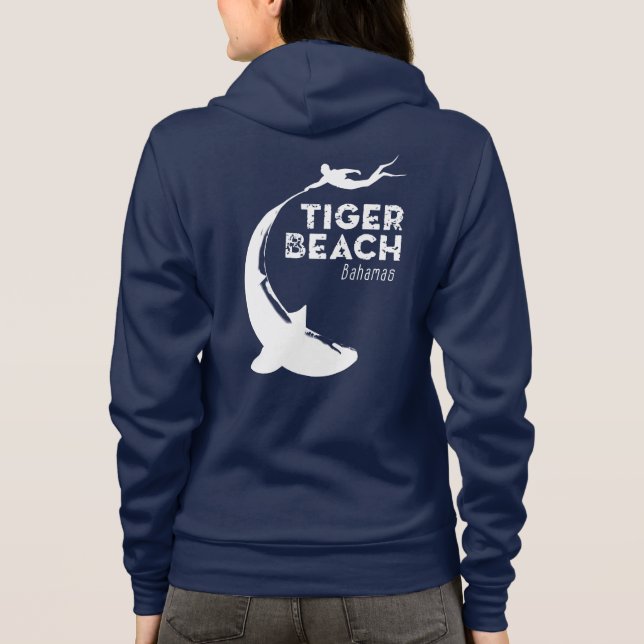 Sudadera Buceo de tiburones en la playa de Tiger (Reverso)