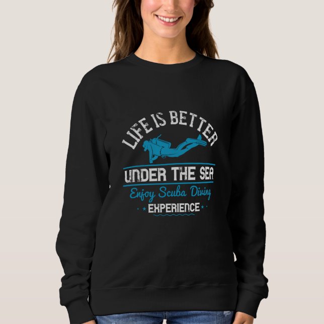 Sudadera Buceo - La Vida Es Mejor Bajo El Mar (Anverso)