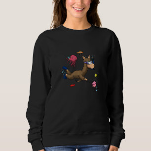 Sudadera Buceo Scuba Snorkeling Llama Octopus Squid Jellyf