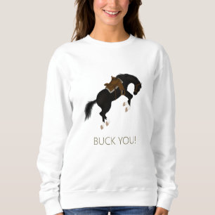Sudadera ¡Buck You! Caballo negro divertido