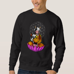 Sudadera Buda De Vaca Zen Yoga Meditación Flor Hindú De Lif