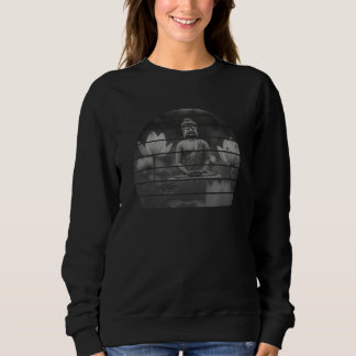 Sudadera Buda retro loto sentado mediando budista negro