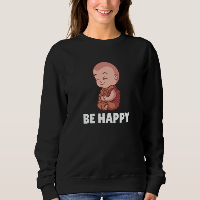 Sudadera Buddha Monk Namaste Praying Pray Smile Happy Laugh (Anverso)