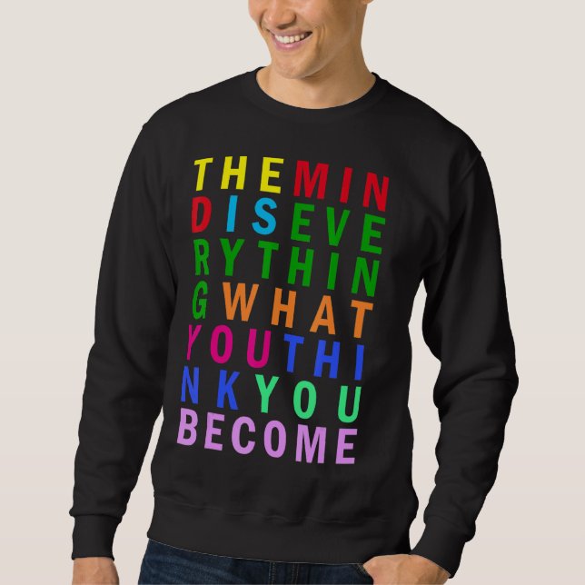 Sudadera Buddha Practicando la Mentalidad Rainbow Inspirati (Anverso)