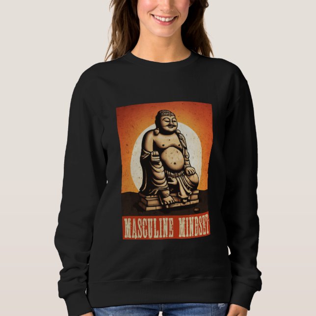Sudadera buddha statue masculine mindset retro sun style (Anverso)