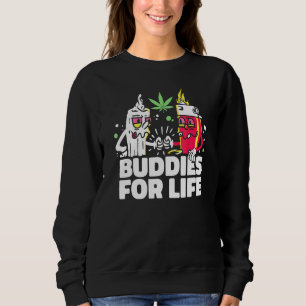 Sudadera Buddies For Life Weed Funny Junkie Lighter Y Nosot