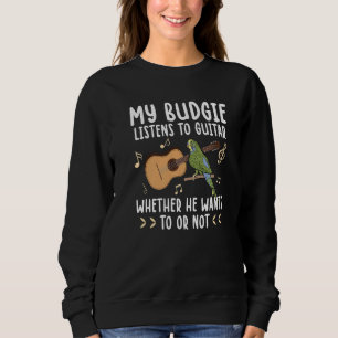 Sudadera Budgerigar Juega El Guitarra Parrot Parakeet Budgi