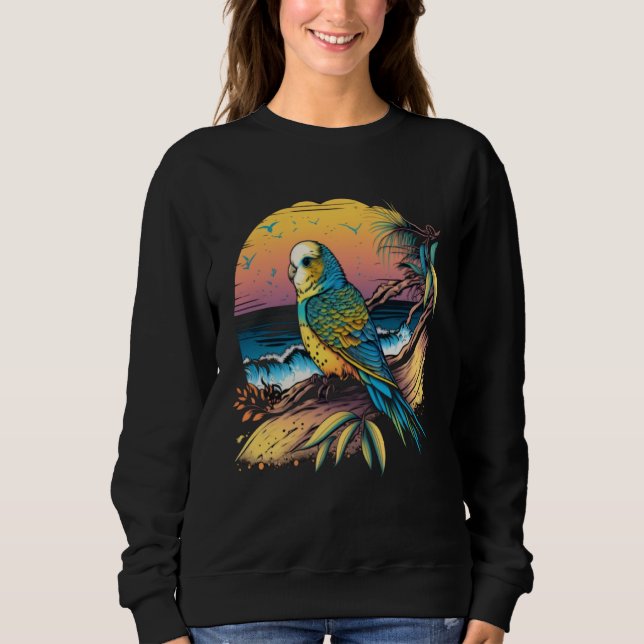 Sudadera Budgie Beach Budgerigar Parakeet Bird Summer  3 (Anverso)