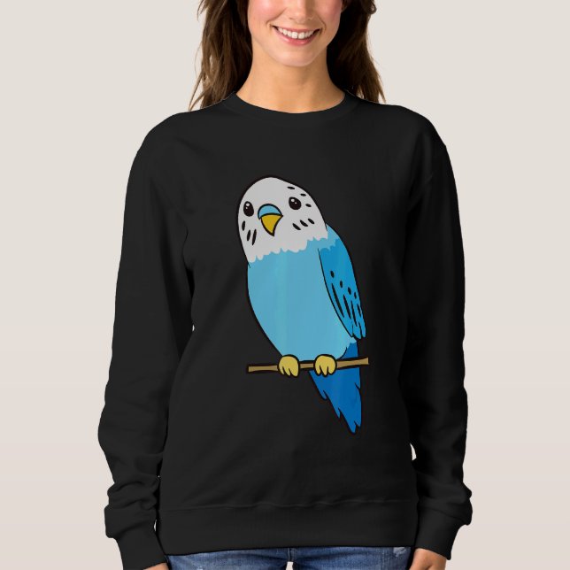 Sudadera Budgie Bird Parakeet Cute Parakeet Blue (Anverso)