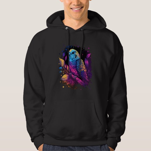 Sudadera Budgie Budgerigar Parakeet Bird Aesthetic Vaporwav (Anverso)