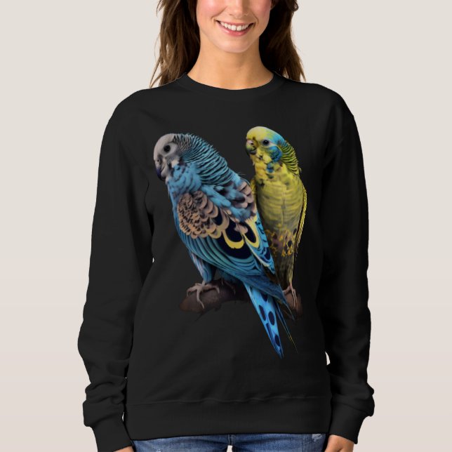 Sudadera Budgie Budgies Budgerigar Parakeet Birds Birdwatch (Anverso)
