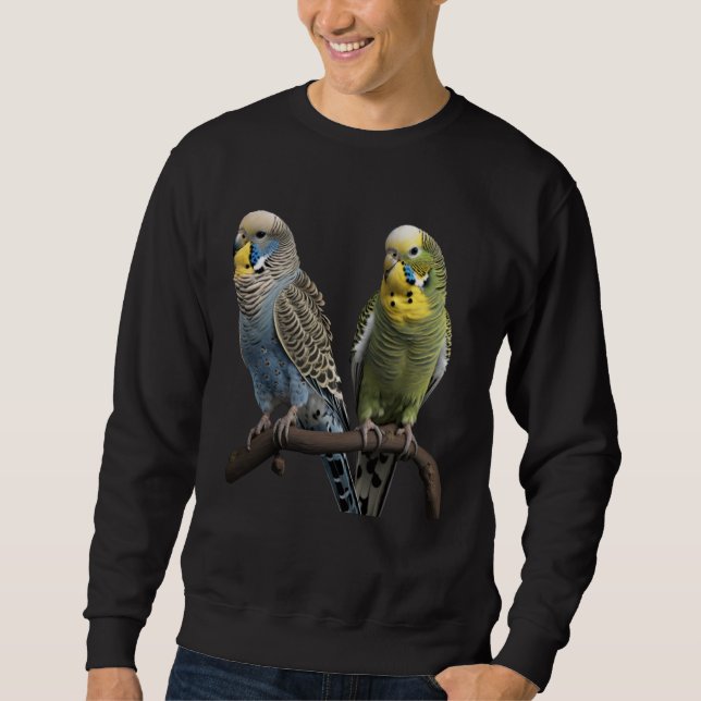 Sudadera Budgie Budgies Budgerigar Parakeet Birds Birdwatch (Anverso)