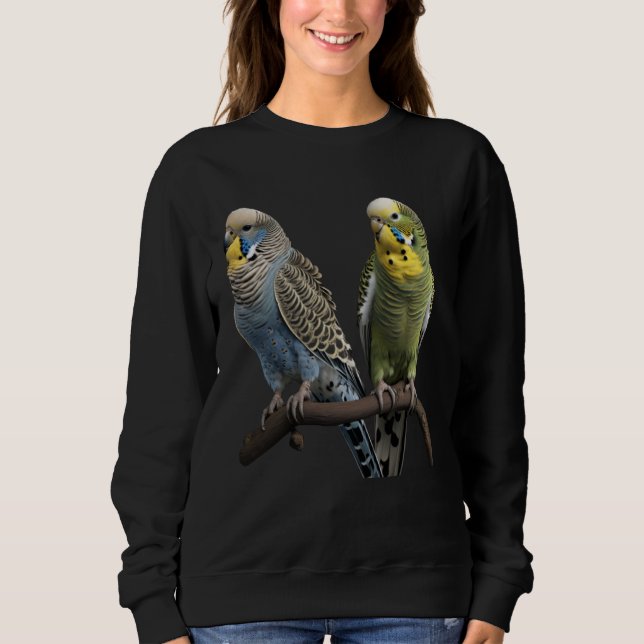 Sudadera Budgie Budgies Budgerigar Parakeet Birds Birdwatch (Anverso)