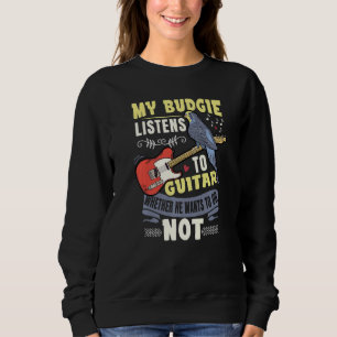 Sudadera Budgie Juega Guitar Parrot Budgerigar Budgie Guita