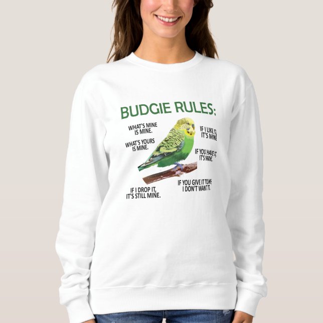 Sudadera Budgie, propietaria de Budgie Lover Parakeet Bird  (Anverso)