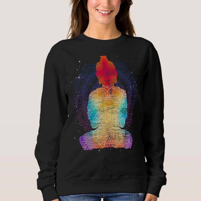 Sudadera Budismo espiritual Zen Budismo Mandala Colorida B (Anverso)