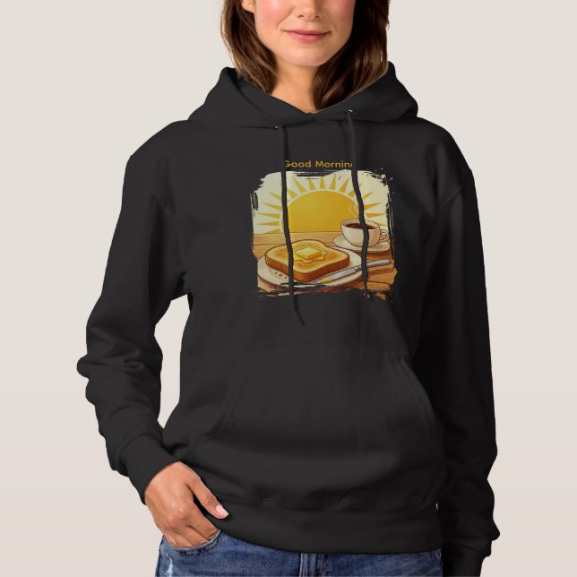Sudadera Buen Café y Tostada Mañanero — Gráfico de Amanecer (Anverso)