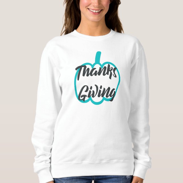 Sudadera Buen texto Feliz Día de Acción de Gracias con Cala (Anverso)