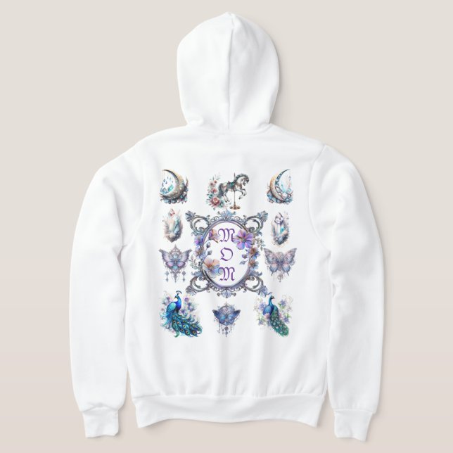 Sudadera Buena Suerte Encanta Por El Marco Floral De Mamá (Distribución Reverso )