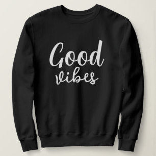 Sudadera Buenas Vibraciones Elegante Monograma Mínimo Moder
