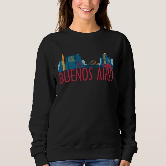 Sudadera Buenos Aires Argentina City Skyline Silhouette Out (Anverso)