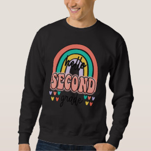 Sudadera Buenos días profesor de arco iris retro de segundo