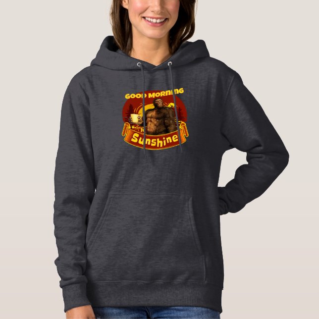 Sudadera Buenos Días Sol Bigfoot Café Humor Arte (Anverso)