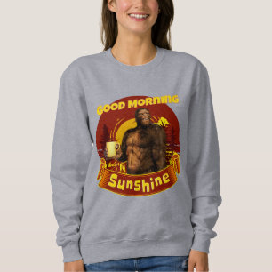 Sudadera Buenos Días Sol Bigfoot Café Humor Arte