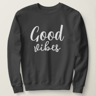 Sudadera Buenos Vibes Estilo Moderno Mínimo Monograma Gris