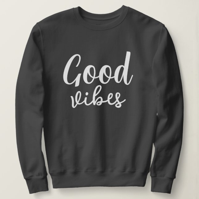 Sudadera Buenos Vibes Estilo Moderno Mínimo Monograma Gris (Anverso del diseño)