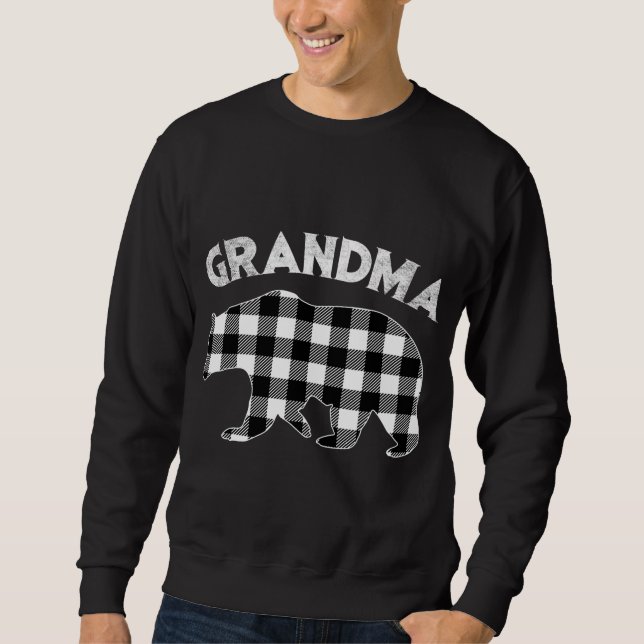 Sudadera Búfalo Blanco Y Negro Toco A La Abuela Bear Christ (Anverso)