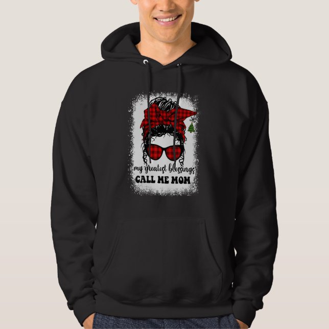 Sudadera Búfalo blanqueado colocado Messy Bun mi más grande (Anverso)