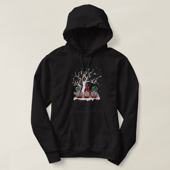 Sudadera Búfalo de gnomo lindo con luz de árbol de Navidad  (Diseño del anverso)