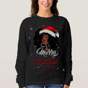 Sudadera Búfalo de navidad de amarre colocado en Santa Afro