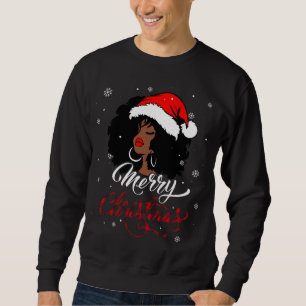Sudadera Búfalo de navidad de amarre colocado en Santa Afro