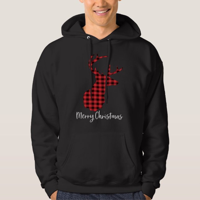 Sudadera Búfalo de reno Tirado Feliz Navidad (Anverso)
