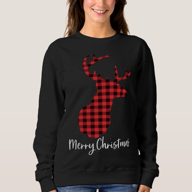 Sudadera Búfalo de reno Tirado Feliz Navidad (Anverso)