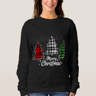 Sudadera Búfalo del árbol de Navidad Plantado Verde Blanco