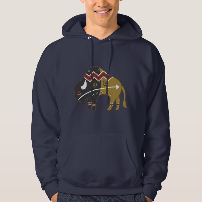 Sudadera Búfalo indio tribal (Anverso)