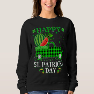Sudadera Búfalo Plaid Green Truck Watermelon Fruit St Patr